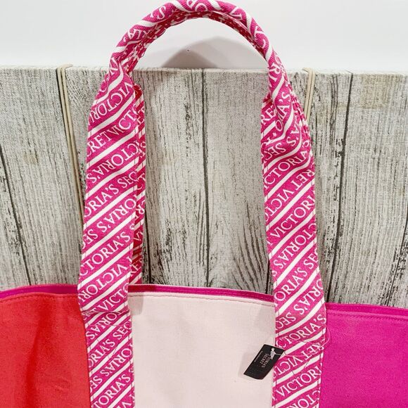 Victoria’s Secret NWT $49.95 Colorblock Canvas Tote Women’s - Picture 4 of 10